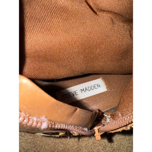 Steve Madden Denmar Studded Leather leopard print Brown Boots size 7 - Picture 12 of 14